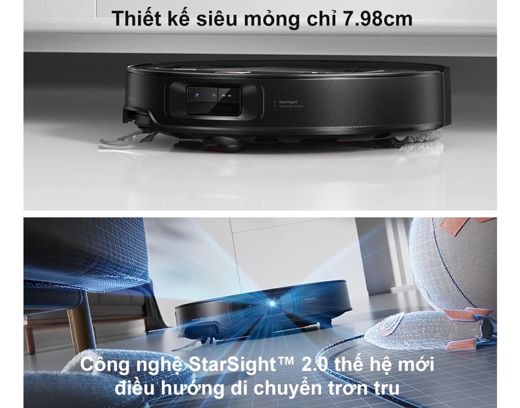 Robot hút bụi lau nhà cánh tay cơ học Roborock Saros Z70 - Đen